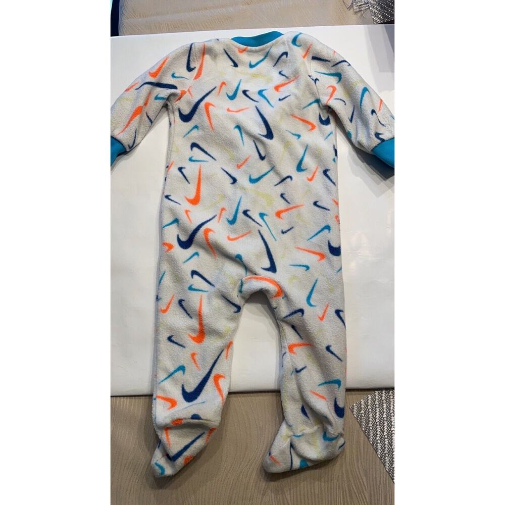 Baby infant 6 months 6m Nike sleeper zip-up white teal swoosh design boy girl pj
